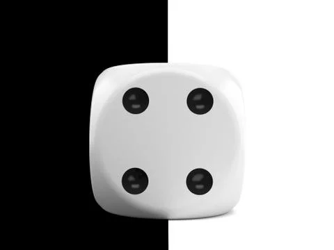 Dice on black and white background Stock Illustration