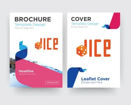 Dice brochure flyer design template Free Stock Illustration