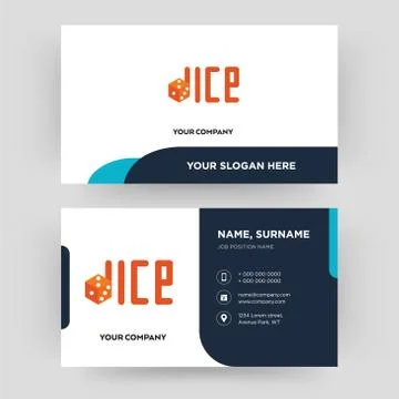 Dice business card design template, Visiting for your company Free Stock Illustration