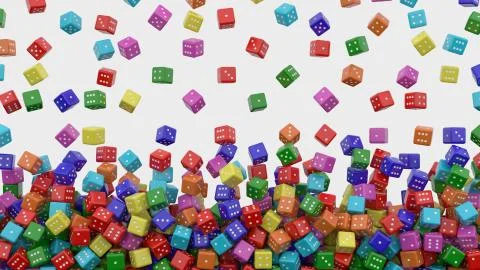 Dice colors falling Illustrazione stock