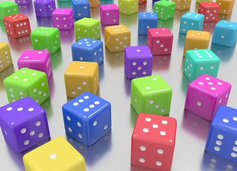 Dice colors random Stock Illustration