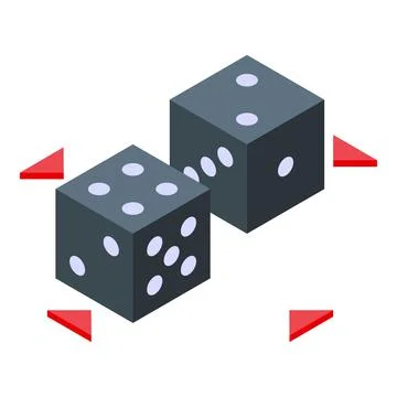 Dice concentration icon isometric vector. Mind balance Stockillustratie