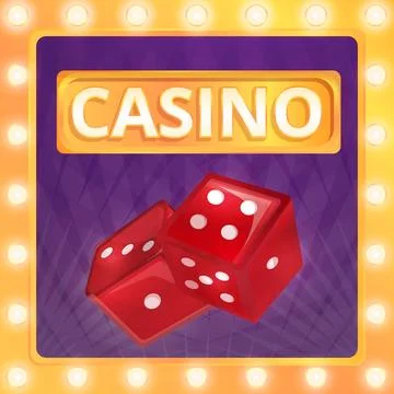 Dice concept background, cartoon style Illustrazione stock