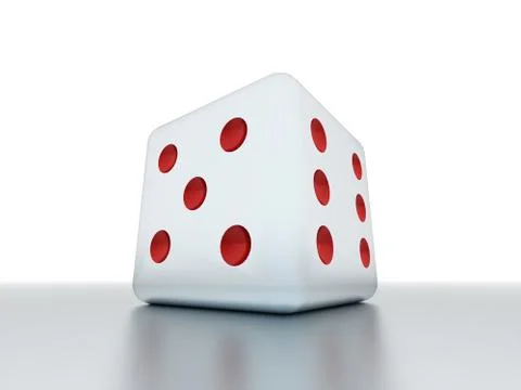 Dice concept rendered with red dots Stock Illustration