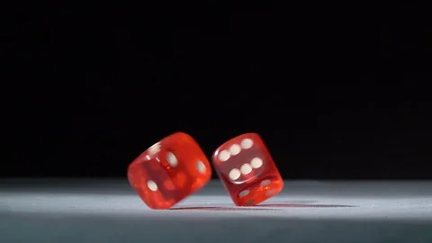 Dice on craps table in casino Stock Footage 129266920