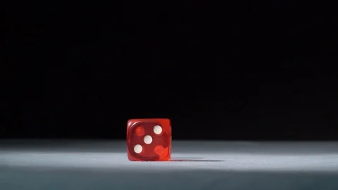 Dice on craps table in casino Stock Footage 129266928