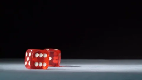 Dice on craps table in casino Stock Footage 129266936