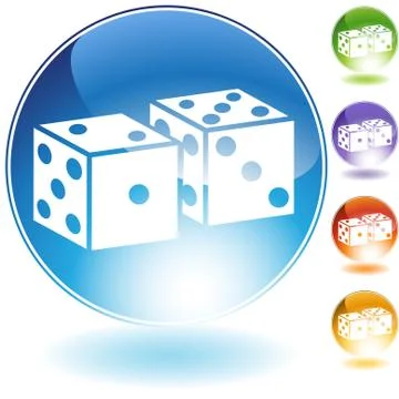 Dice crystal icon Stock Illustration