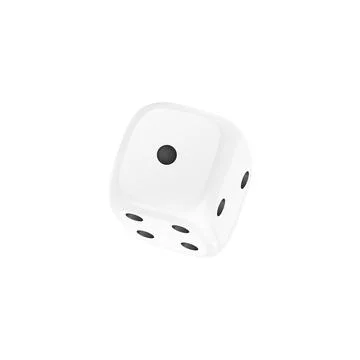 Dice cube with black spots template realistic vector illustration isolated. Illustrazione stock