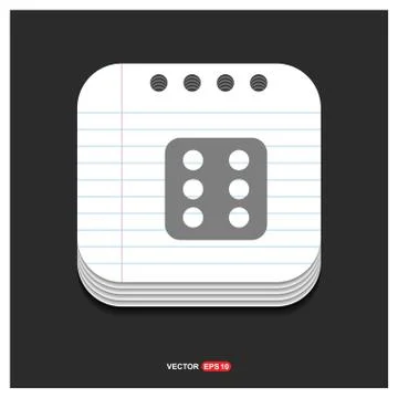 Dice Cube Icon Gray icon on Notepad Style template Vector EPS 10 Free Icon Stock Illustration