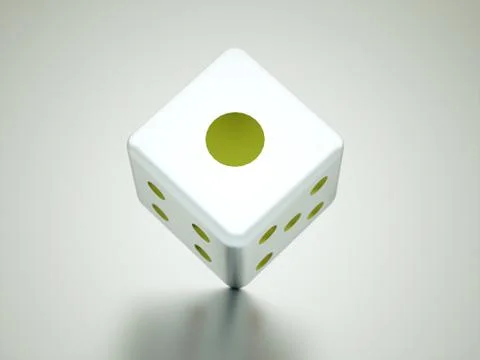 Dice cube with reflection Stock Illustration