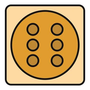 Dice cube showing number six for gaming Stock Illustration
