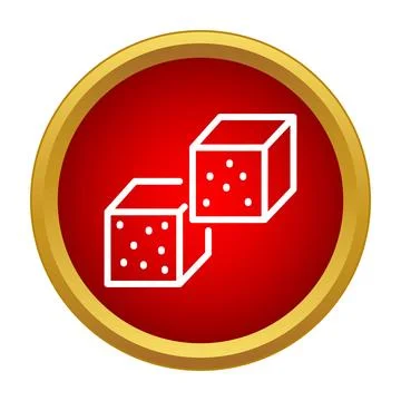 Dice cubes icon for gambling and casino games Stock Illustration