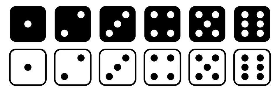 Dice cubes icon set Stock Illustration