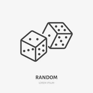Dice cubes line icon, vector pictogram of craps game. Lucky chance illustration Stock Illustration