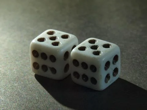 Dice. Cubes with numbers for the game. Combination. Foto stock