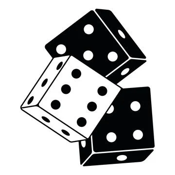Dice, cubes, vector illustration outline icon isolated on white background Stock Illustration