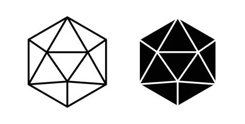 Dice d20 icon symbol. Vector illustration pack in black color. Stock Illustration