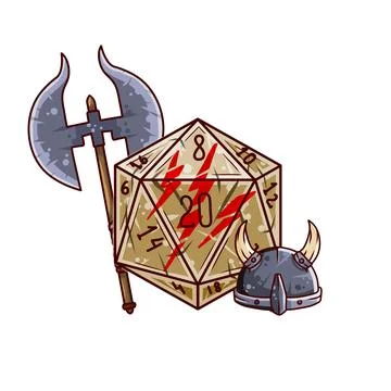 Dice d20 for playing Dnd. Dungeon and dragon Stock Illustration