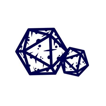 Dice d20 for playing Dnd. Stock Illustration