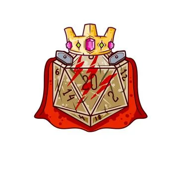 Dice d20 for playing Dnd. Stock Illustration