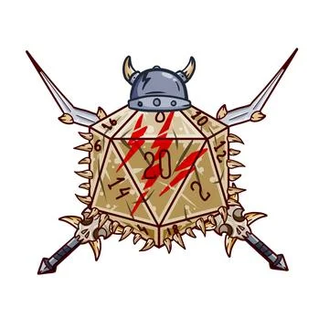 Dice d20 for playing Dnd. Stock Illustration