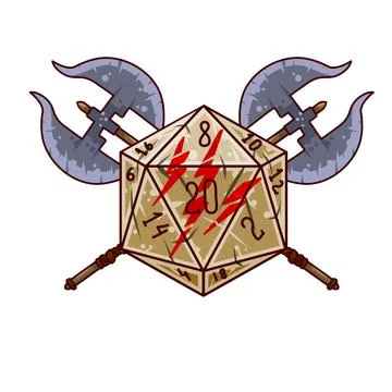 Dice d20 for playing Dnd. Stock Illustration