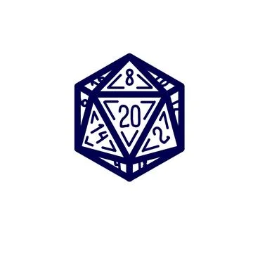 Dice d20 for playing Dnd. Stock Illustration