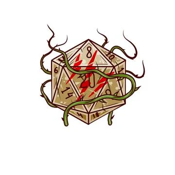 Dice d20 for playing Dnd. Stock Illustration