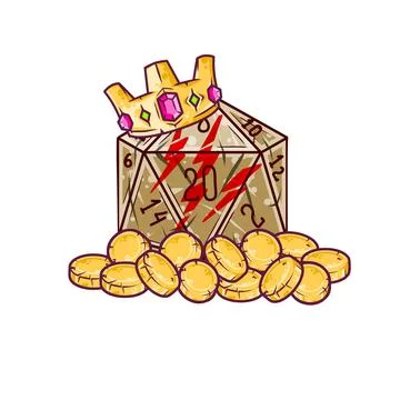 Dice d20 for playing Dnd. Stock Illustration