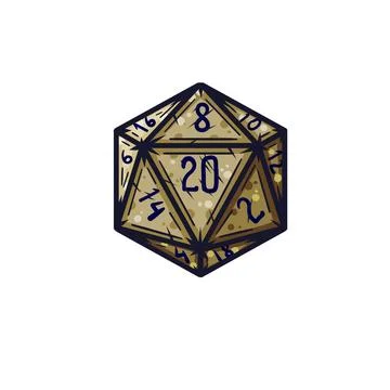 Dice d20 for playing Dnd. Stock Illustration