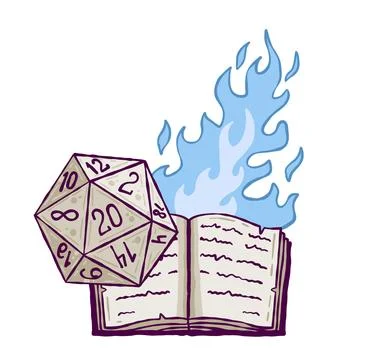 Dice d20 for playing Dnd Stock Illustration