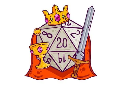 Dice d20 for playing Dnd Stock Illustration