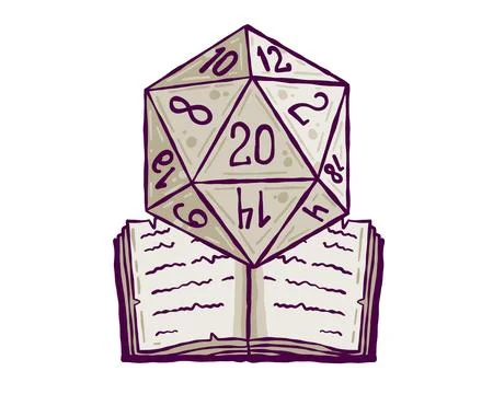 Dice d20 for playing Dnd. Stock Illustration