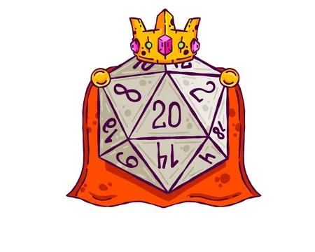Dice d20 for playing Dnd Stock Illustration