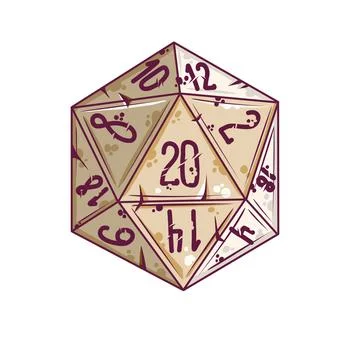 Dice d20 for playing Dnd. RPG board game Stock Illustration