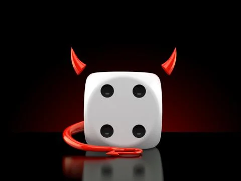 Dice with devil horns and tail Stock Photos