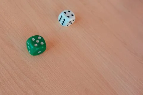 Dice of different colors in different combinations Stock Photos