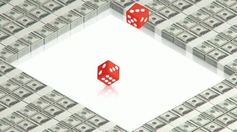 Dice on dollars Stock Footage 11883223