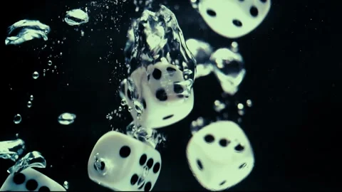 Dice Drop and Splash in Water Stock Footage 300888545