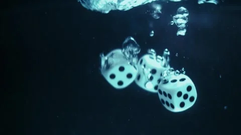 Dice Drop in Water Stock Footage 300891046