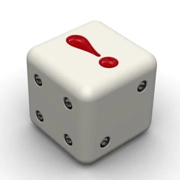 Dice with exclamation point Ilustração Stock