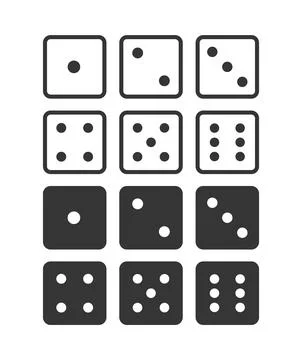 Dice Faces Style Vector Illustration Stock Illustration