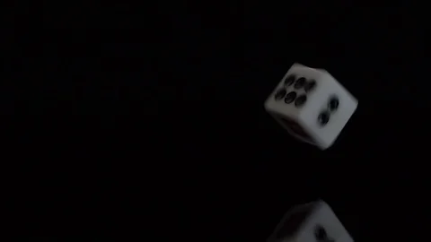 Dice fall slow motion on the black background. Stock Footage 91780639