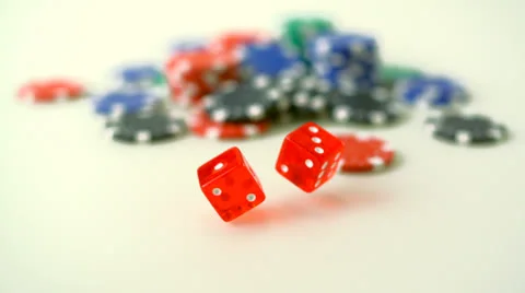 Dice falling and chips sitting, Slow Motion Stock Footage 27172694