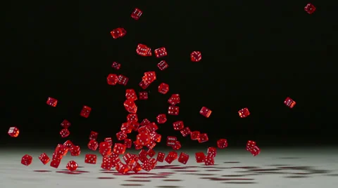 Dice falling and rolling, Slow Motion Stock Footage 31819525