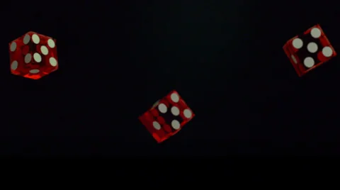 Dice falling on black background, Slow Motion Stock Footage 31819519