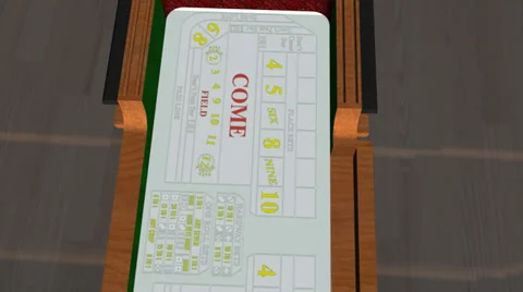 Dice Falling on Craps Table Stock Footage 33771022