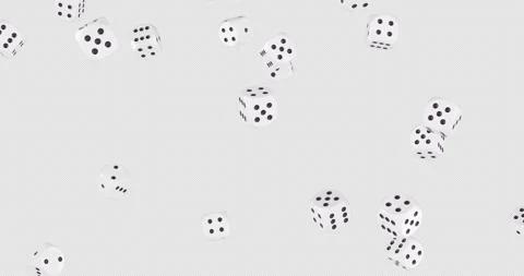 Dice falling down. 3D animation on transparent background Stock Footage 304264943