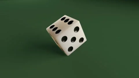 Dice falling six pips (dots) up Stock Footage 8961052